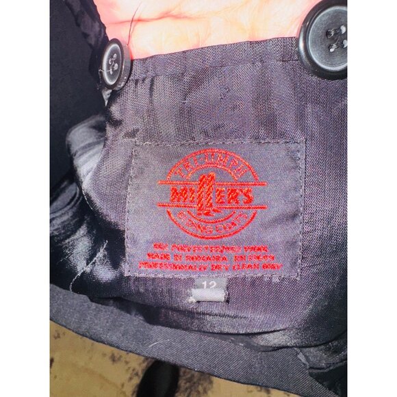 Triumph Black Riding Jacket Hunt Coat Equestrian Blazer Sz 12 Cotton Minimalist - Picture 8 of 11